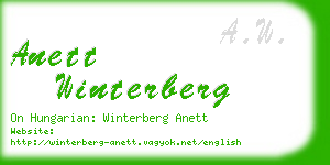 anett winterberg business card